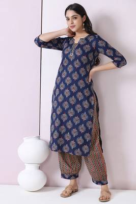 Indigo Printed Kurta And Bottom 2