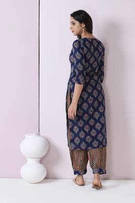 Indigo Printed Kurta And Bottom 4