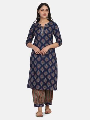 Indigo Printed Kurta And Bottom 7