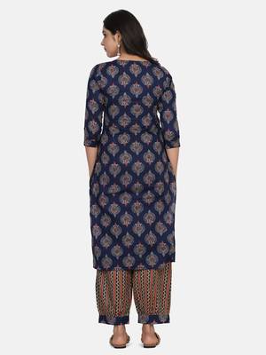 Indigo Printed Kurta And Bottom 11