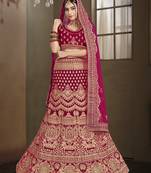 Exclusive Heavy Bridal Hand Work  Touch Up Rani Lehnga