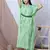 GREEN PRINTED KAFTAN WITH EMBROIDERED BELT