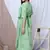GREEN PRINTED KAFTAN WITH EMBROIDERED BELT