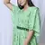 GREEN PRINTED KAFTAN WITH EMBROIDERED BELT