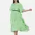 GREEN PRINTED KAFTAN WITH EMBROIDERED BELT