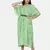 GREEN PRINTED KAFTAN WITH EMBROIDERED BELT