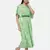 GREEN PRINTED KAFTAN WITH EMBROIDERED BELT
