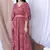MAROON PRINTED KAFTAN WITH EMBROIDERED BELT