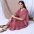 MAROON PRINTED KAFTAN WITH EMBROIDERED BELT