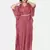 MAROON PRINTED KAFTAN WITH EMBROIDERED BELT