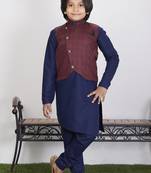 Ethnic Wear Kurta Pyjama with Waist Coat Jacket for Kids and Boys 