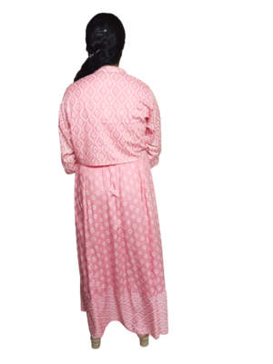 Beautiful Pink Rayon Sulv Digital Print Gown  4
