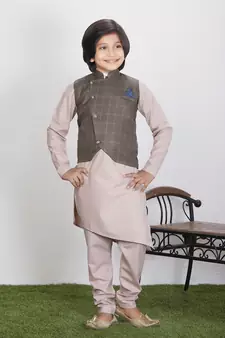 Ethnic Wear Kurta Pyjama with Waist Coat Jacket for Kids and Boys