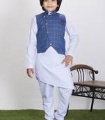 Everwillow Ethnic Wear Kurta Pyjama with Waist Coat Jacket for Kids and Boys