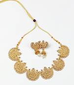 Gold Plated colourful stone Traditional Choker Necklace Set For Women