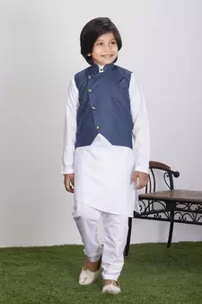 Everwillow Ethnic Wear Kurta Pyjama with Waist Coat Jacket for Kids and Boys 