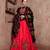 Red Gujarati Gamthi Hand Embroidered Cotton Indian Traditional Dandiya Raas Garba Semi Stitched Navratri Lehenga