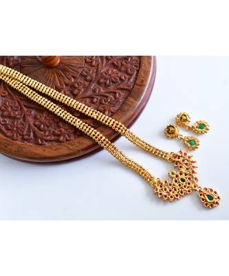 Pink goldplated Copper Alloy   haar  with    pair of earring 2