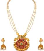 Yellow pearl Brass   necklace with earring