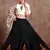 black Gujarati Gamthi Hand Embroidered Taffeta Silk Semi Stitched Navratri Lehenga