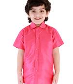  Pink Silk Blend Ethnic Shirt