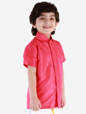  Pink Silk Blend Ethnic Shirt 3