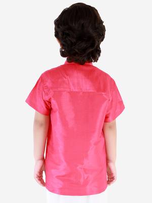  Pink Silk Blend Ethnic Shirt 4