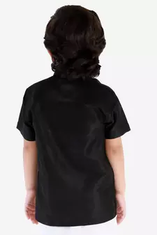  Black Silk Blend Ethnic Shirt