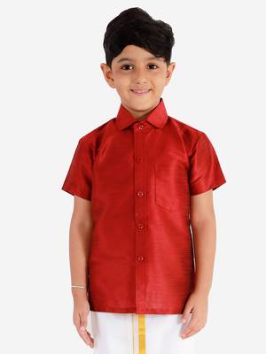 Maroon plain silk blend -dhoti-kurta 2