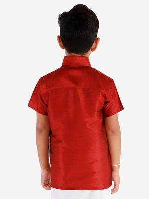 Maroon plain silk blend -dhoti-kurta 4