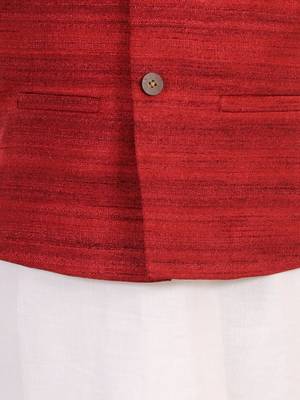  Maroon And White Jacket, Kurta And Dhoti Set 4