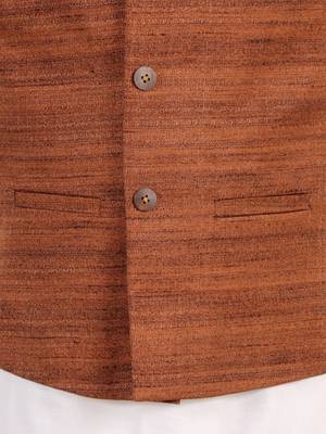  Coffee Brown And White Jacket, Kurta And Dhoti Set 4