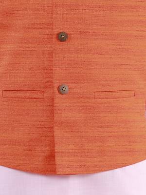  Orange, Pink And White Jacket, Kurta And Pyjama Set 5