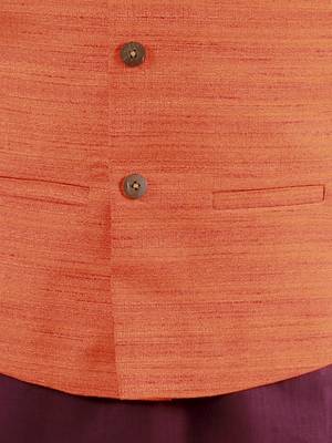  Orange, Purple And White Jacket, Kurta And Pyjama Set 5