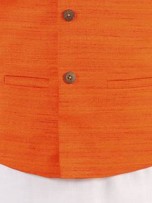 Orange And White Jacket, Kurta and Pyjama Set 5