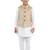 Boys' Beige And White Jacket, Kurta And Pyjama Set