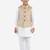 Boys' Beige And White Jacket, Kurta And Pyjama Set