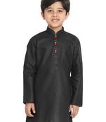  Solid Cotton Black Kurta
