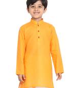 Orange plain blended cotton -kurta