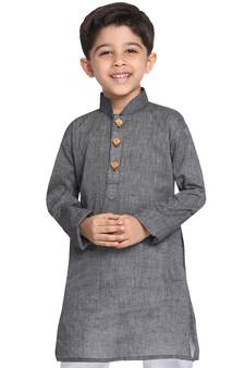 Boys Handloom Black Kurta