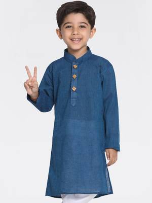  Handloom Blue Kurta 1