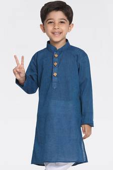Boys Handloom Blue Kurta