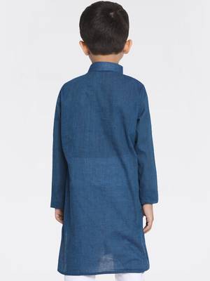  Handloom Blue Kurta 4