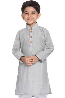 Boys Handloom Grey Kurta