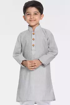 Boys Handloom Grey Kurta