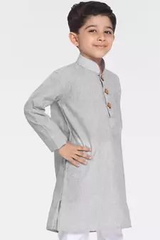 Boys Handloom Grey Kurta