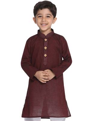  Handloom Maroon Kurta 1