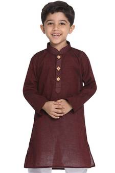 Boys Handloom Maroon Kurta