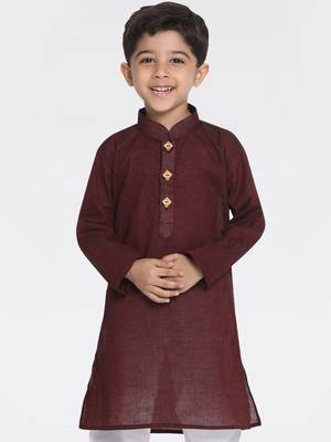  Handloom Maroon Kurta 2