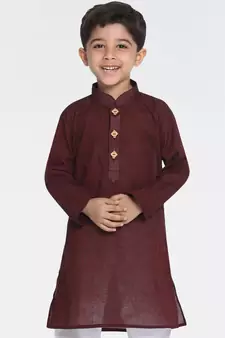  Handloom Maroon Kurta
